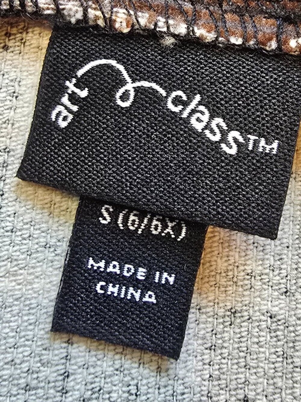 Art Class Girl's Corduroy Overall Dress - Black, Orange, And White - Picture 3 of 5
